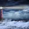 Lighthouse in the Storm Sea Seascape Paint By Numbers