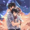 Anime Youth Couple Cartoon and Animation Paint By Numbers