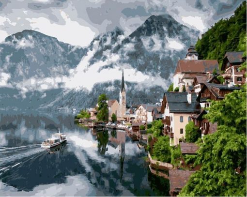 Hallstatt Austria paint by numbers