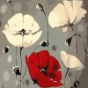 Red White Poppy Flowers paint by numbers