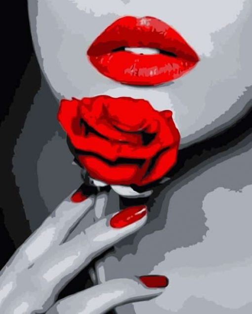 Rose Red Lips paint by numbers