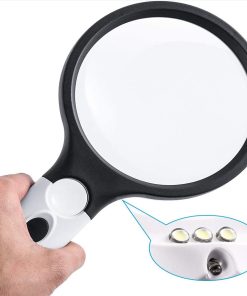 hand held magnifying glass with light