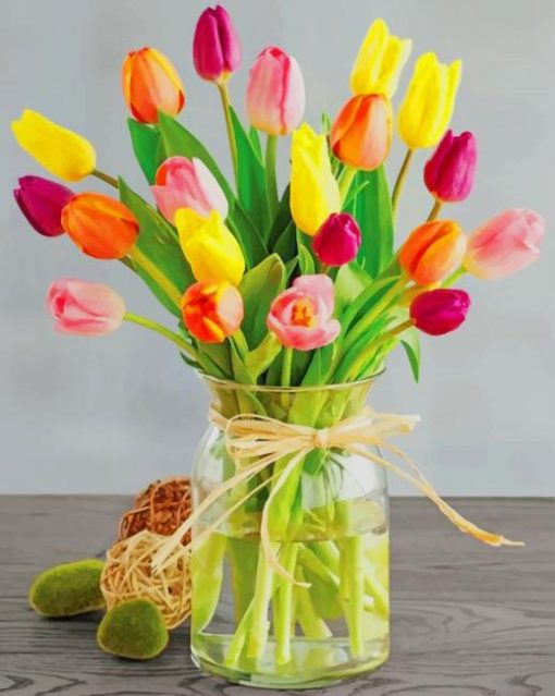 Tulips Bouquet paint by numbers