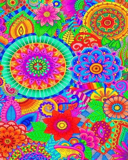 Colorful Mandala paint by numbers