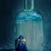 Sad Woman In A Glass Bottle Paint by numbers