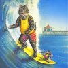 Cat And Mouse Surfing paint by numbers