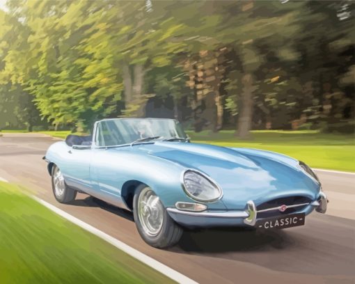 Classic Blue Jaguar paint by numbers