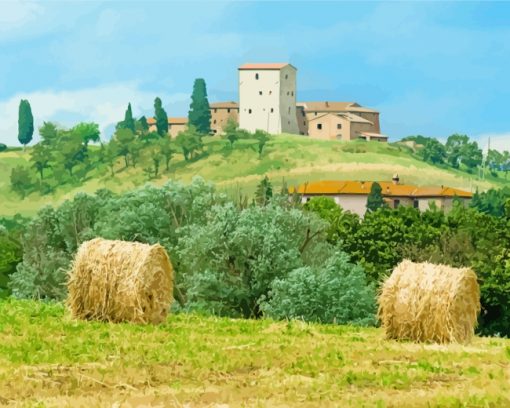 Italy Tuscany Landscape paint by numbers