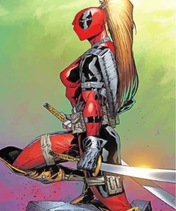 Lady Deadpool paint by numbers