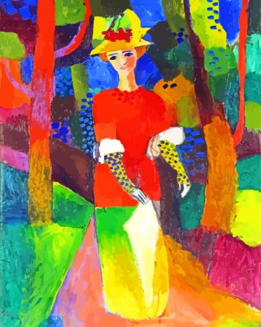 Lady In A Park By MackeLady In A Park By Macke paint by numbers