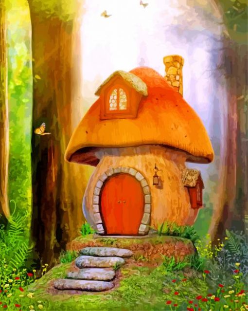 Mushroom House paint by numbers