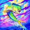 Mahi Mahi Green Fish pain nt by numbers