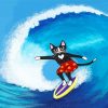 Surfer Cat Paint by numbers