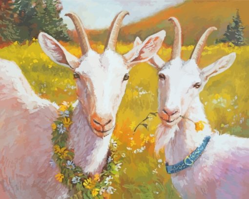 White Goats paint by numbers