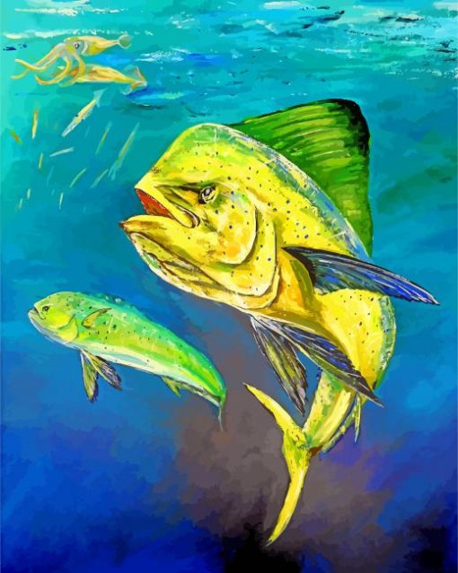 Aesthetic Mahi Mahi Fish paint by numbers