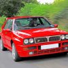 Aesthetic Red Lancia Car paint by numbers