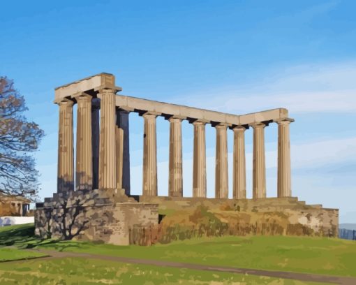 Calton Hill Edinburgh paint by numbers