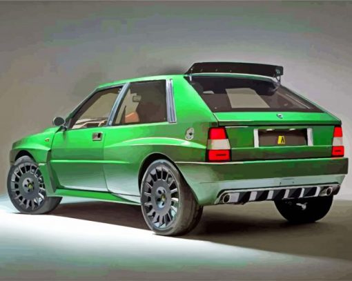 Green Lancia Car ppaint by numbers