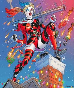 Harley Quinn Comic Art paint by numbers