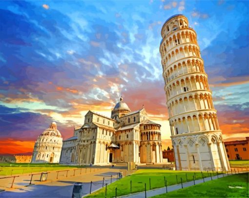 Leaning Tower of Pisa paint by numbers