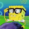 SpongeBob With Glasses paint by numbers