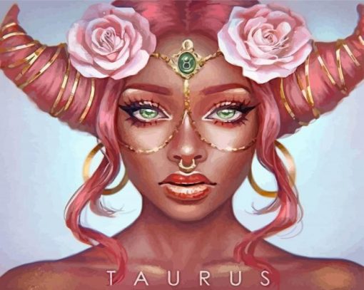 Taurus Zodiac Girl paint by numbers