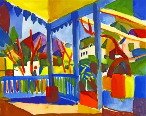 Terrace Of The Country House In St Gerrmai Macke paint by numbers