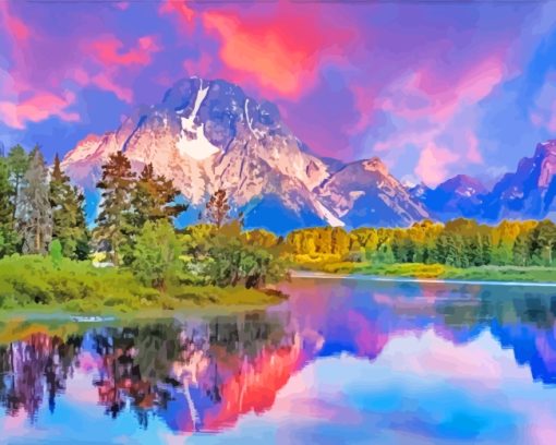 Alaska Landscape Atsunset paint by numbers