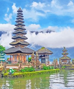 Bali Ulun Danu Temple paint by numbers