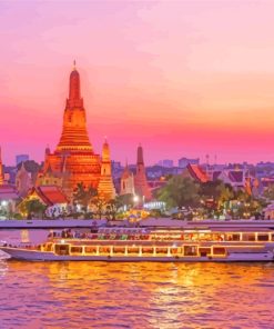 Bangkok Wat Arun Temple paint by number