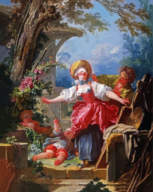 Blind Man's Bluff Fragonard paint by number