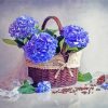 Blue Hydrangea In Basket paint by numbers