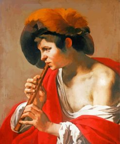 Boy Playing A Recorder paint by numbers