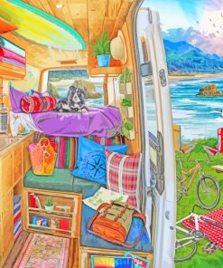 Camper Cravan Art paint by numbers