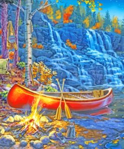 Canoe Camp Fire paint by numbers