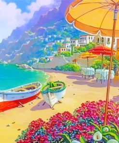 Capri Beach Island paint by numbers