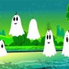 Cartoon Ghosts paint by numbers