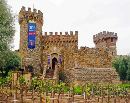 Castello Di Amorosa Napa paint by numbers