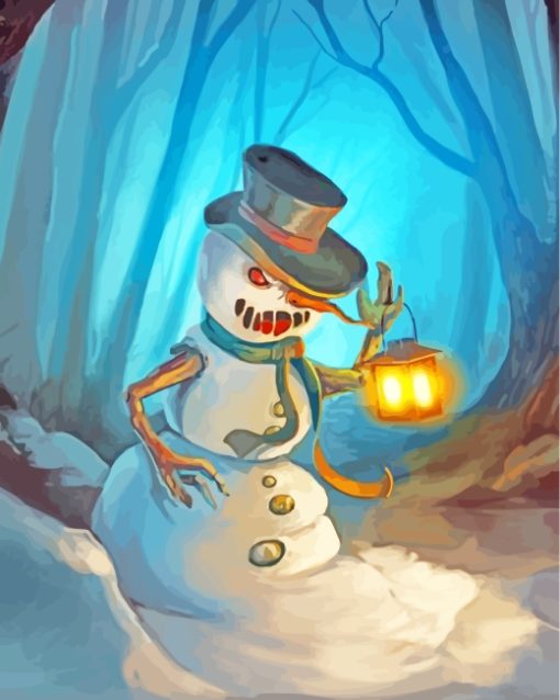 Christmas Creepy Snowman Paint by numbers