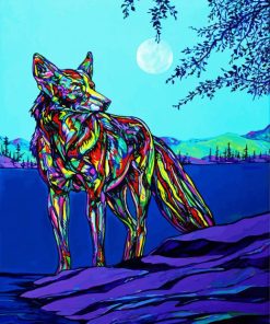 Colourful Coyote paint by numbers