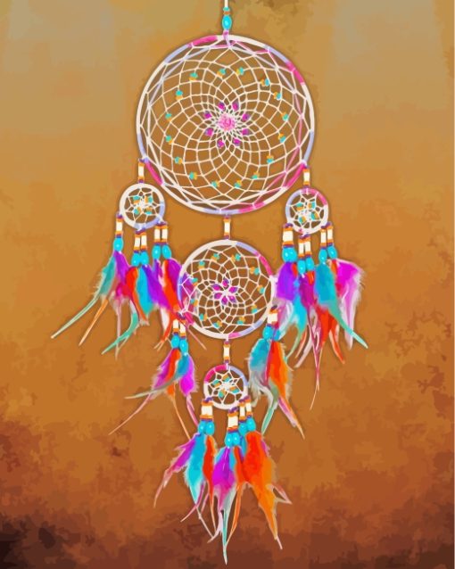 Colourful Dream Catcher paint by numbers