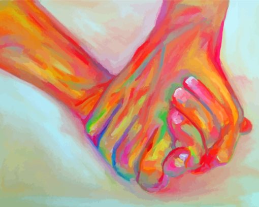 Colorful Holding Hands paint by numbers