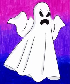 Creepy Ghosts Cartoon paint by numbers