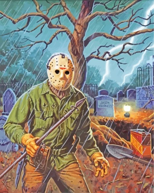 Creepy Jason Voorhees paint by numbers