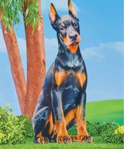 Doberman Dog Art paint by numbers