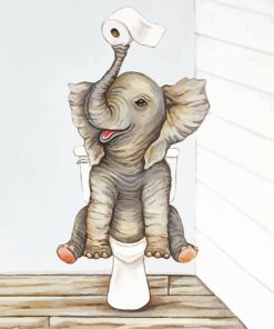 Elephant In Toilet paint by numbers