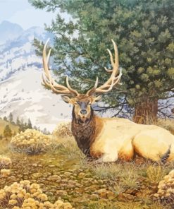 Elk In Forest paint by numbers