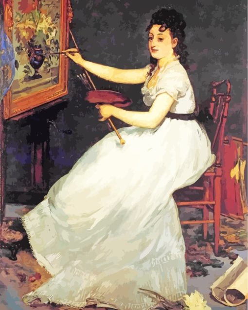 Eva Gonzales Edouard Manet paint by numbers