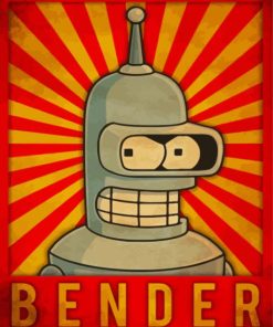 Futurama Bender Robot paint by number