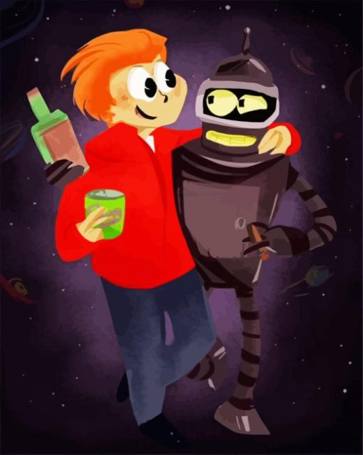 Futurama Bros Space paint by number